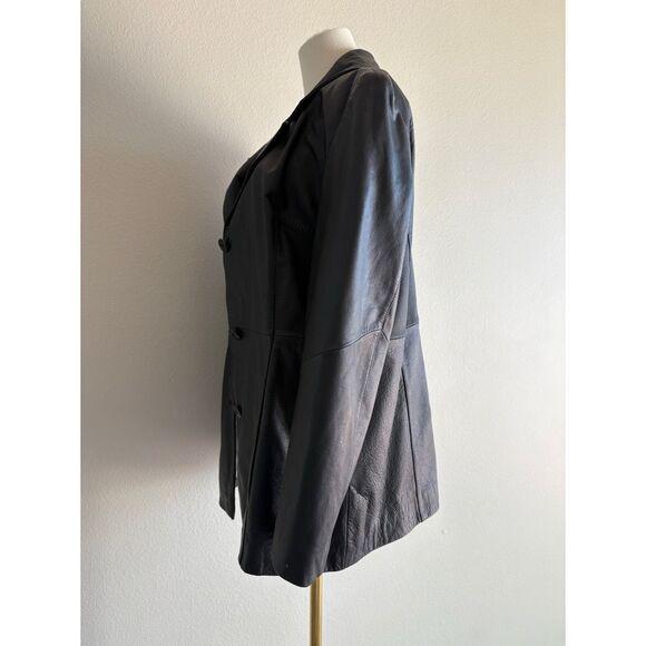 wilson's leather y2k vintage  black leather jacket coat - Picture 7 of 10